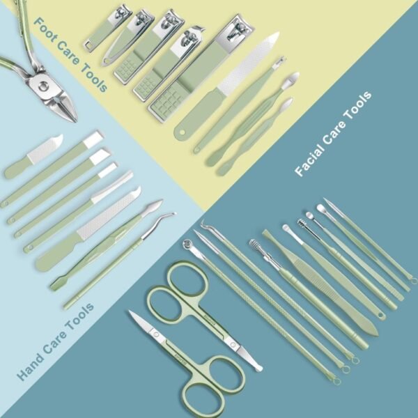 ⁦Kit Manucure 30 Pièces en Acier Inoxydable – Étui Luxe et Soin Complet⁩ - الصورة ⁦6⁩
