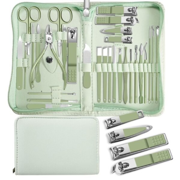 ⁦Kit Manucure 30 Pièces en Acier Inoxydable – Étui Luxe et Soin Complet⁩ - الصورة ⁦3⁩