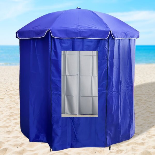 ⁦Parasol de Plage avec Paroi Latérale Amovible et Protection UV | مظلة شاطئية مع حاجب خلفي قابل للإزالة وحماية من الأشعة فوق البنفسجية⁩ - الصورة ⁦2⁩