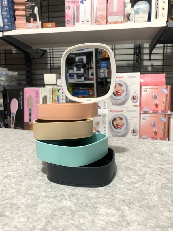 ⁦Boîte à Bijoux Rotative avec Miroir – Design Moderne et Multifonctionnel⁩ - الصورة ⁦7⁩