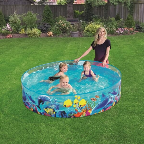 ⁦Piscine Rigide Aquarium 183x38 cm Bestway Enfants – مسبح صيفي صلب برسومات الأسماك للأطفال⁩ - الصورة ⁦2⁩