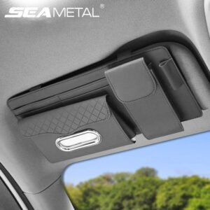 Organisateur de Pare-Soleil Voiture en Cuir – Multifonction & Élégant