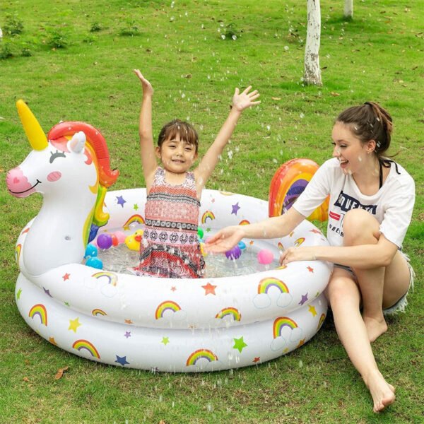 ⁦Pack de 2 Piscines Gonflables pour Enfants – Licorne & Lama | طقم مسبحين قابلين للنفخ للأطفال بشكل يونيكورن ولاما⁩ - الصورة ⁦2⁩