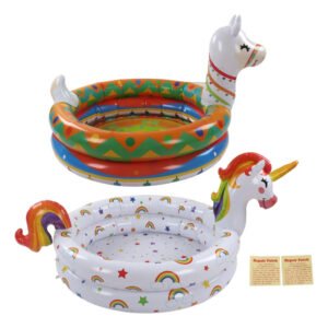Pack de 2 Piscines Gonflables pour Enfants – Licorne & Lama | طقم مسبحين قابلين للنفخ للأطفال بشكل يونيكورن ولاما