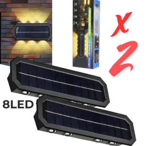 Applique Murale Solaire LED 8 Lumières avec Détecteur de Mouvement