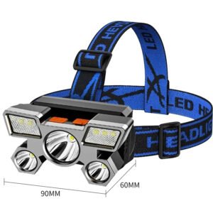 Lampe Frontale Rechargeable USB à 5 LED – Batterie Intégrée مصباح رأس قابل لإعادة الشحن