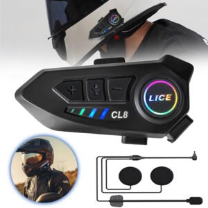 Microphone Casque Moto Sans Fil CL8 Bluetooth 5.3 avec Réduction Intelligente du Bruit