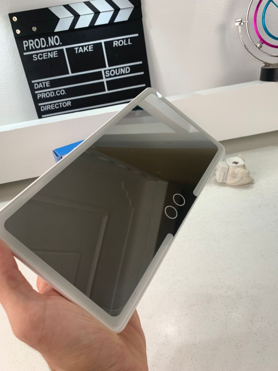 Miroir de courtoisie rechargeable à double boutons – 3 modes d’éclairage - الصورة 8