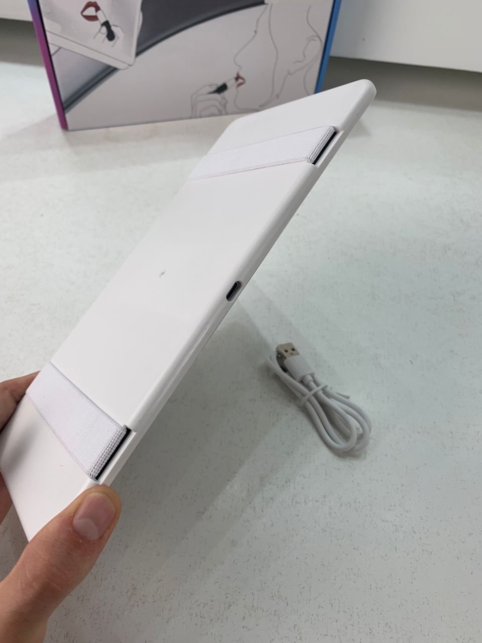 Miroir de courtoisie rechargeable à double boutons – 3 modes d’éclairage - الصورة 7