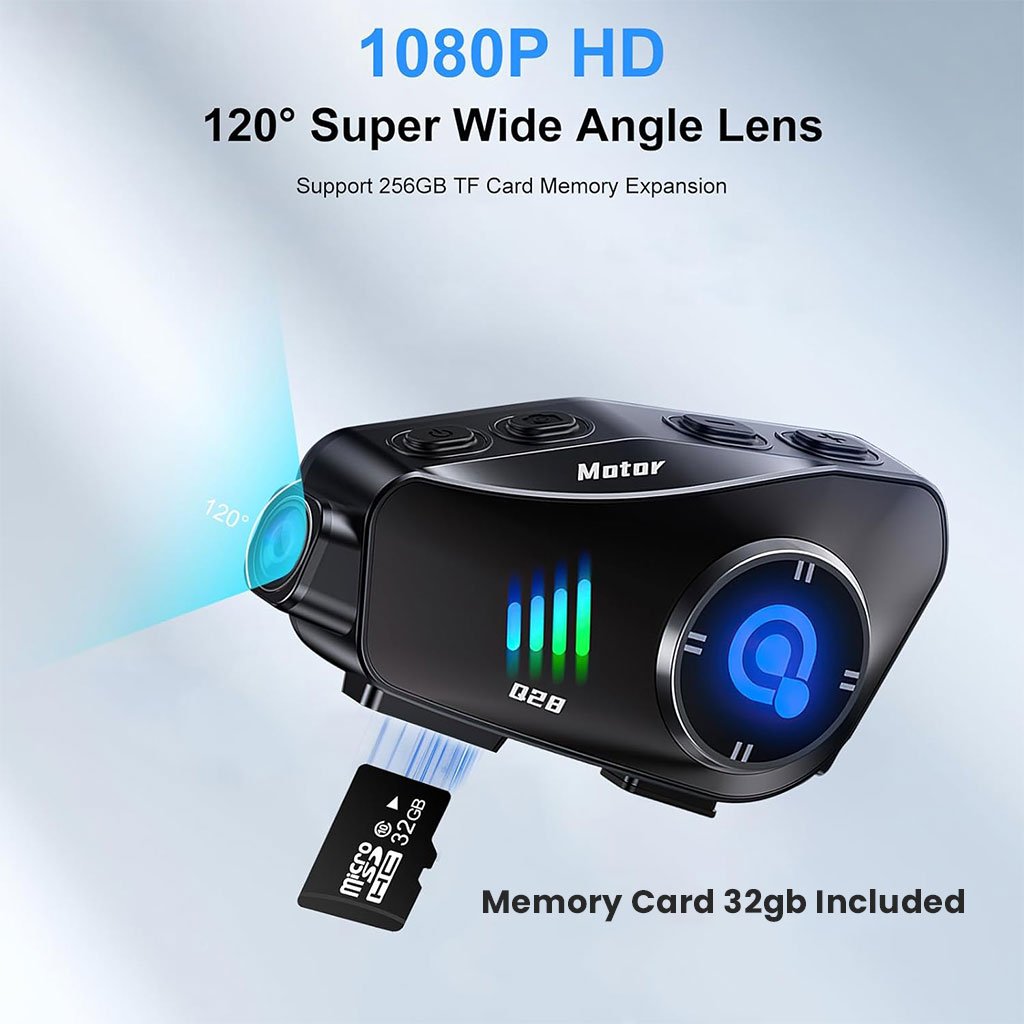 Oreillette Bluetooth pour Casque Moto avec Caméra HD Intégrée – Enregistrez et Profitez du Son en Toute Liberté - الصورة 12