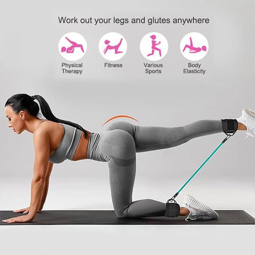 Bande de Résistance de Fitness avec Sangle Cheville – Entraînement Complet des Jambes à Domicile ou en Voyage - الصورة 8