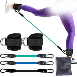 Bande de Résistance de Fitness avec Sangle Cheville – Entraînement Complet des Jambes à Domicile ou en Voyage