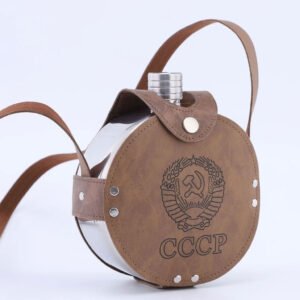 Flasque Métallique 1200ml avec Étui et Sangle en Cuir