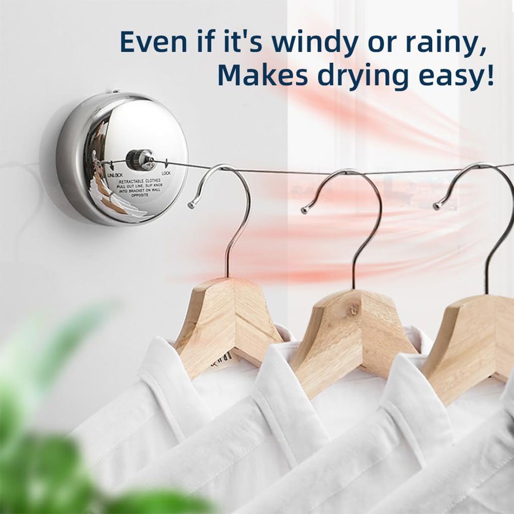 Corde à Linge Rétractable en Acier Inoxydable 3m - الصورة 6