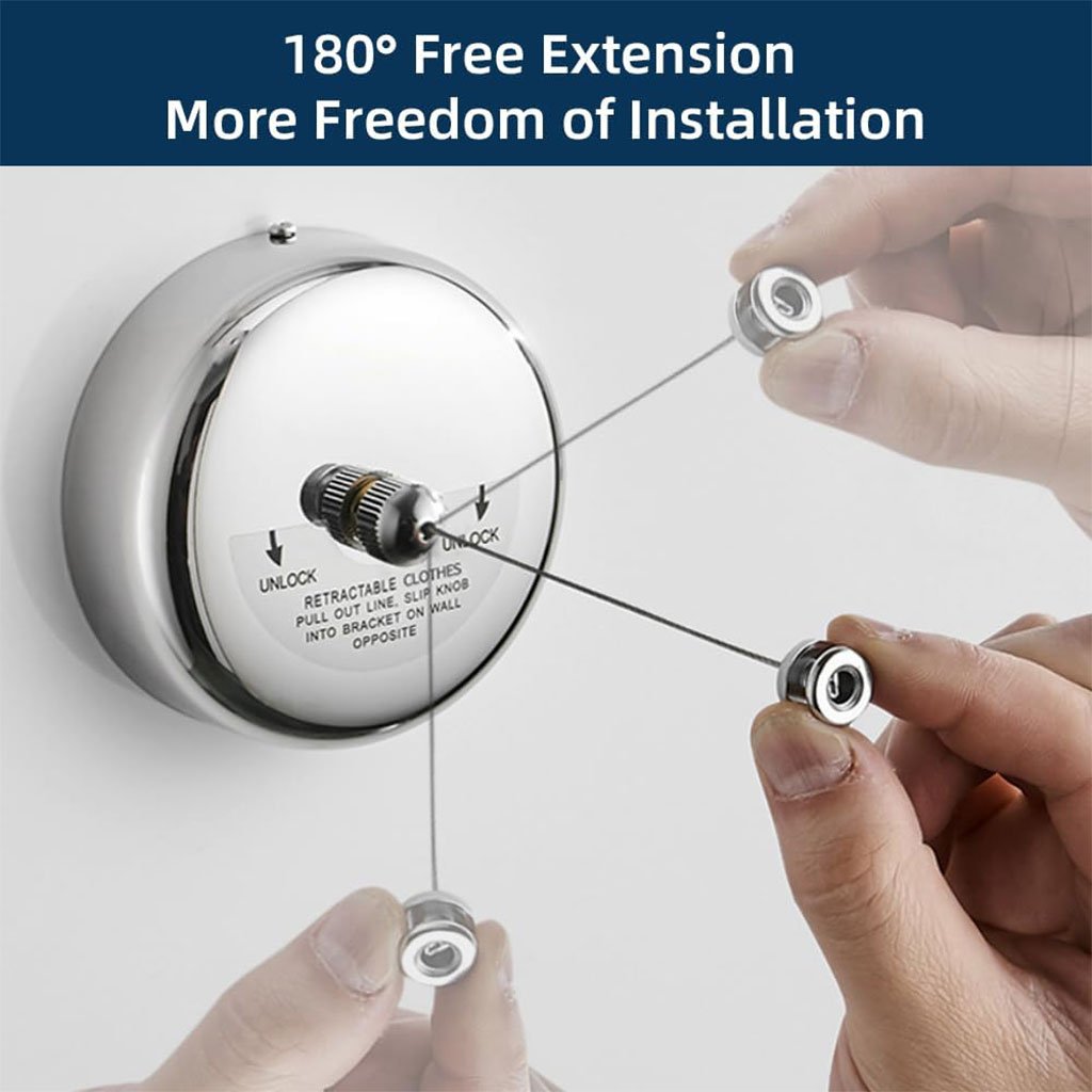 Corde à Linge Rétractable en Acier Inoxydable 3m - الصورة 4