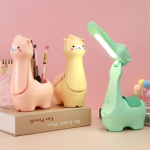 Lampe de Bureau Lama pour Enfants – Éclairage Doux, Apaisant et Organisateur de Bureau