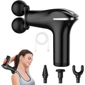 Pistolet de Massage Double Tête – Soulagement Profond et Rapide