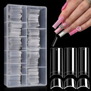 Ongles carrés XL demi-couverture 100PCS – Look naturel et longue tenue