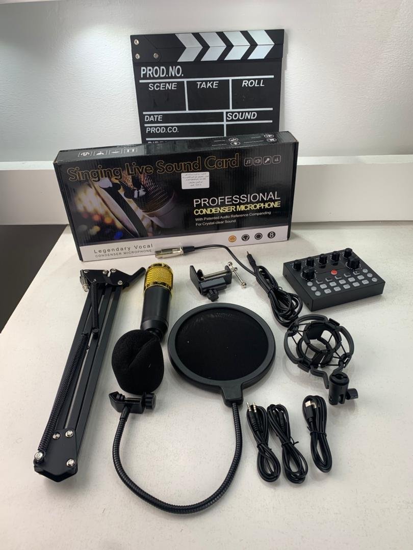 Microphone BM800 avec Carte Son V8S – Ensemble Complet pour Streaming, Chant et Enregistrement - الصورة 2