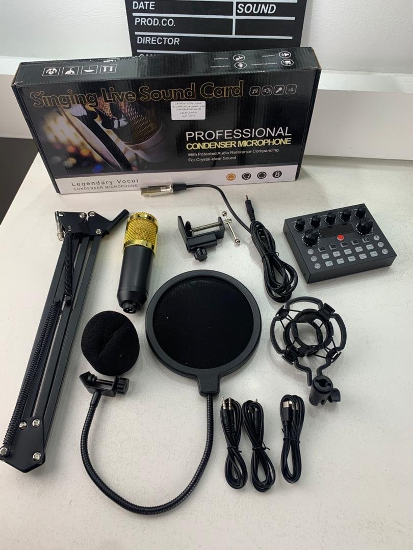 Microphone BM800 avec Carte Son V8S – Ensemble Complet pour Streaming, Chant et Enregistrement - الصورة 7