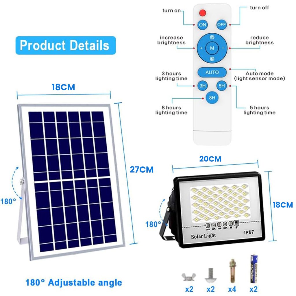Projecteur Solaire Extérieur LED – Éclairage puissant et économique - الصورة 4