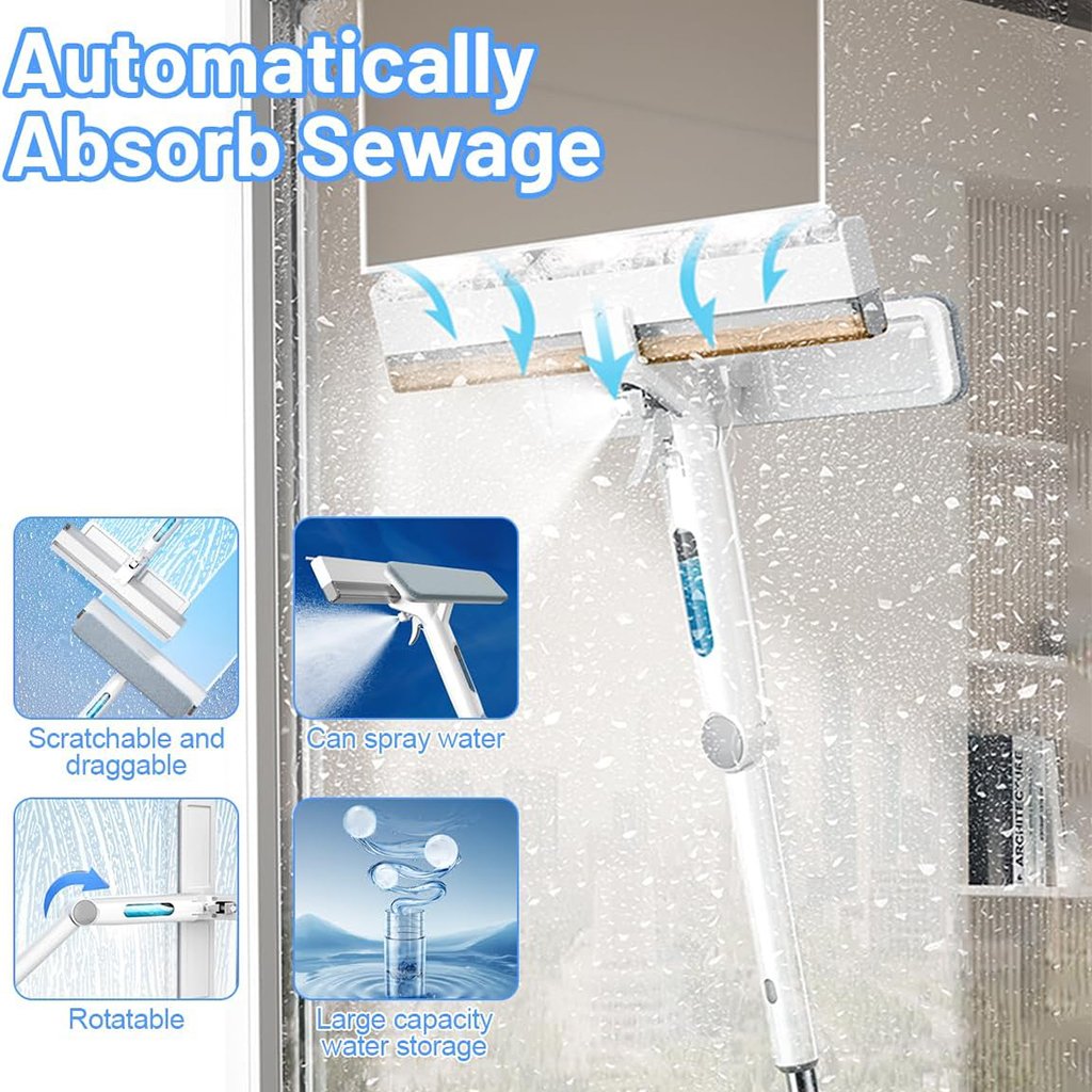 Raclette de Nettoyage 3 en 1 avec Manche Télescopique - الصورة 6