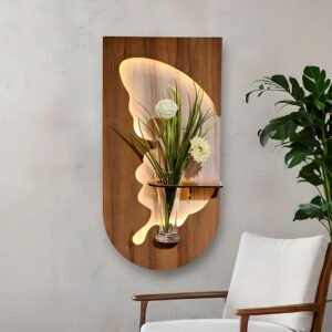 Tableau Mural Lumineux en Bois Naturel – Élégance et Ambiance Chaleureuse