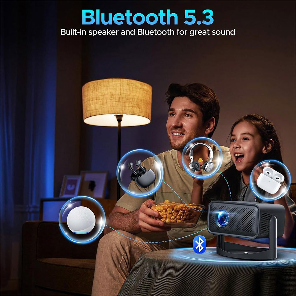 Projecteur Intelligent Portable Full HD – Android TV 11, Wi-Fi 6 et Bluetooth 5.3 pour Cinéma Maison et Divertissement - الصورة 3