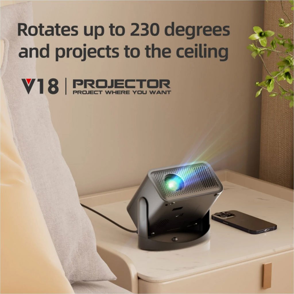 Projecteur Intelligent Portable Full HD – Android TV 11, Wi-Fi 6 et Bluetooth 5.3 pour Cinéma Maison et Divertissement - الصورة 2