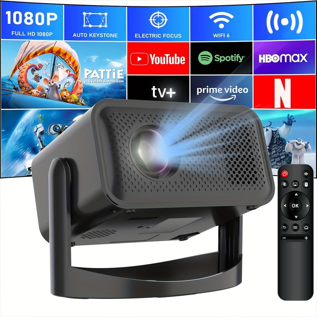 Projecteur Intelligent Portable Full HD – Android TV 11, Wi-Fi 6 et Bluetooth 5.3 pour Cinéma Maison et Divertissement
