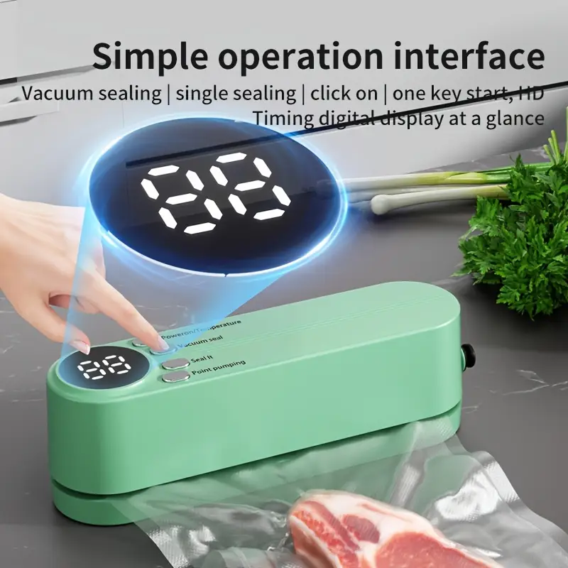 Mini scelleuse sous vide et Extracteur d’air portable 60 kPa avec 3 niveaux de température - الصورة 8