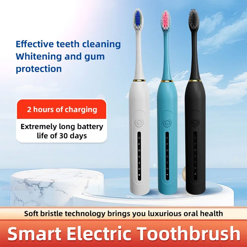 Brosse à Dents Électrique Étanche Luckky IPX7 4 Têtes Incluses - الصورة 3