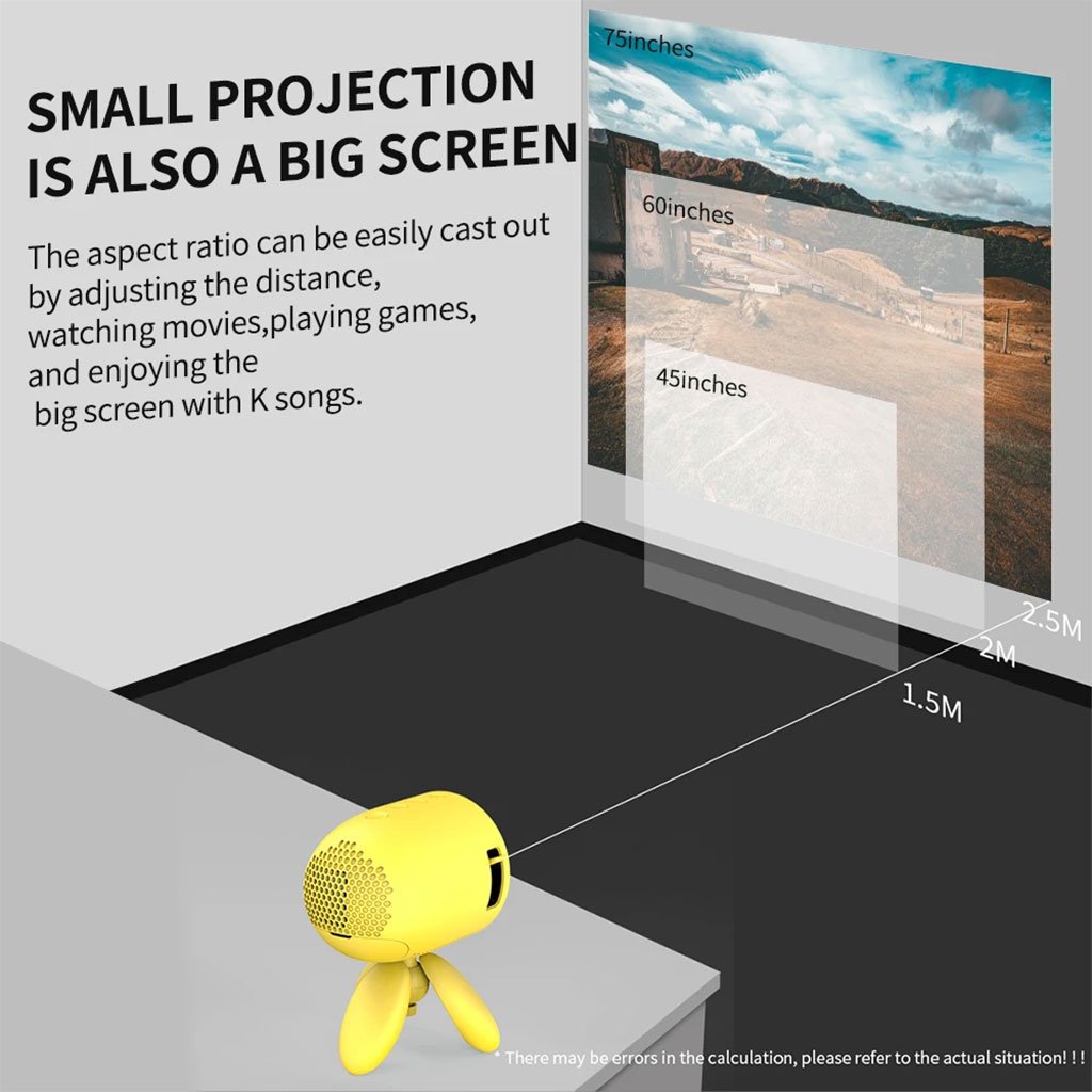 Mini Projecteur Portable Full HD – Affichage Clair jusqu’à 110 Pouces pour Films, Jeux et Divertissement - الصورة 4
