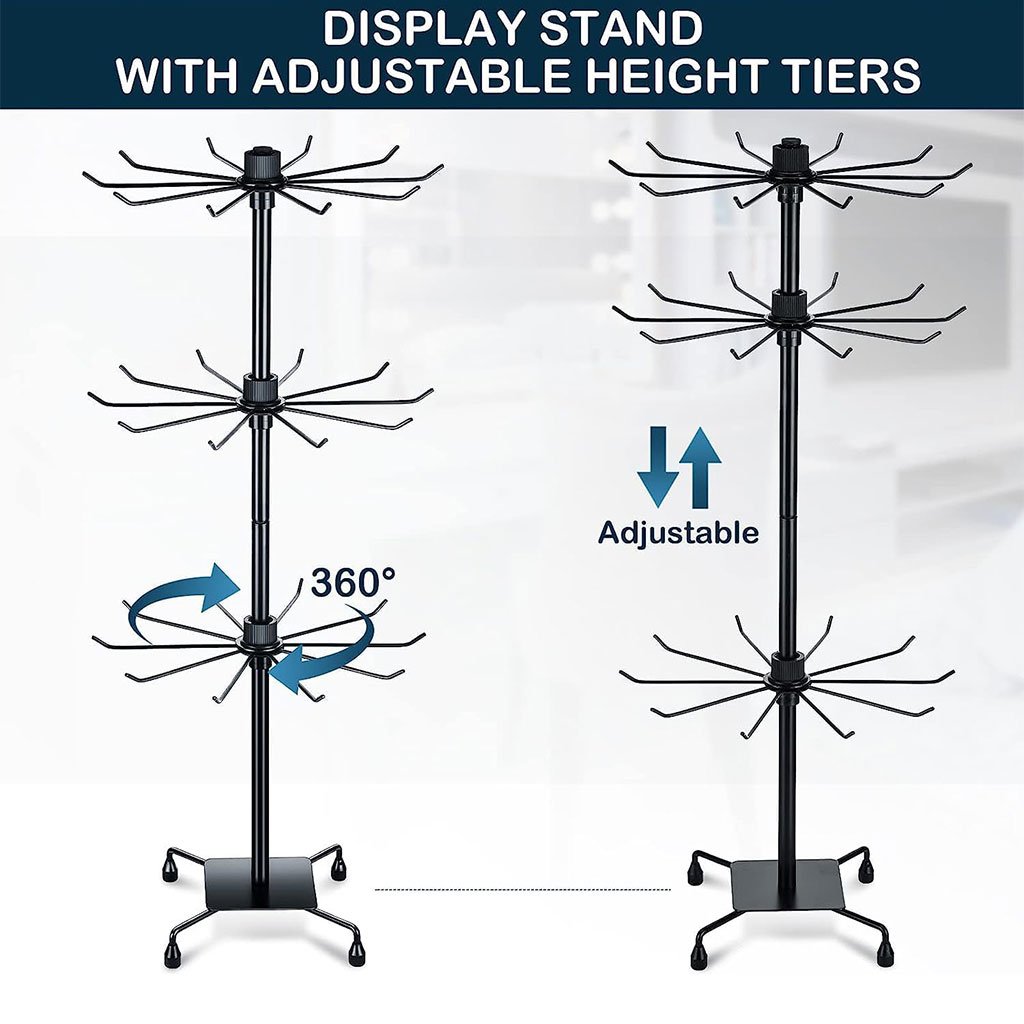 Porte-bijoux rotatif à trois niveaux – Élégance et organisation raffinée - الصورة 3