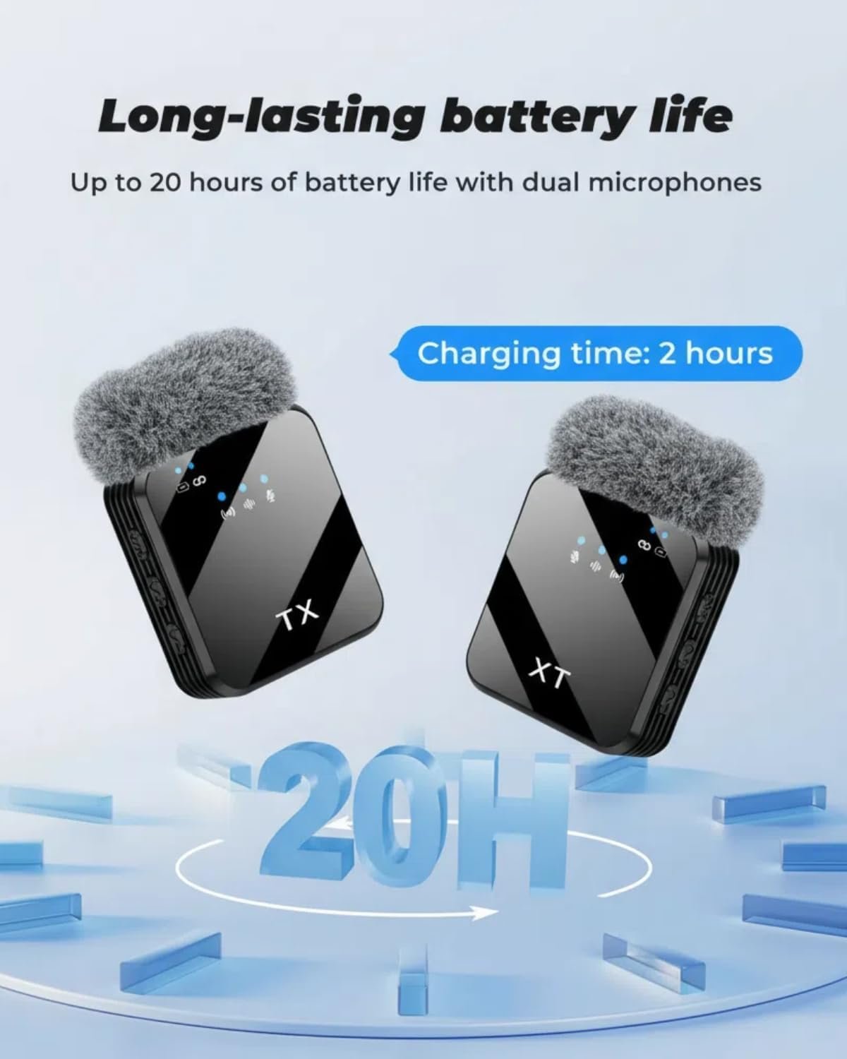 Microphone cravate sans fil double 2-en-1 - الصورة 4