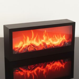 Cheminée décorative LED à effet flamme réaliste – Sans chaleur