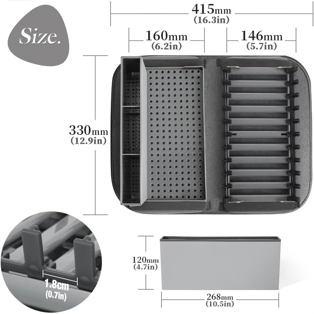 Égouttoir à vaisselle compact avec tapis absorbant - الصورة 6