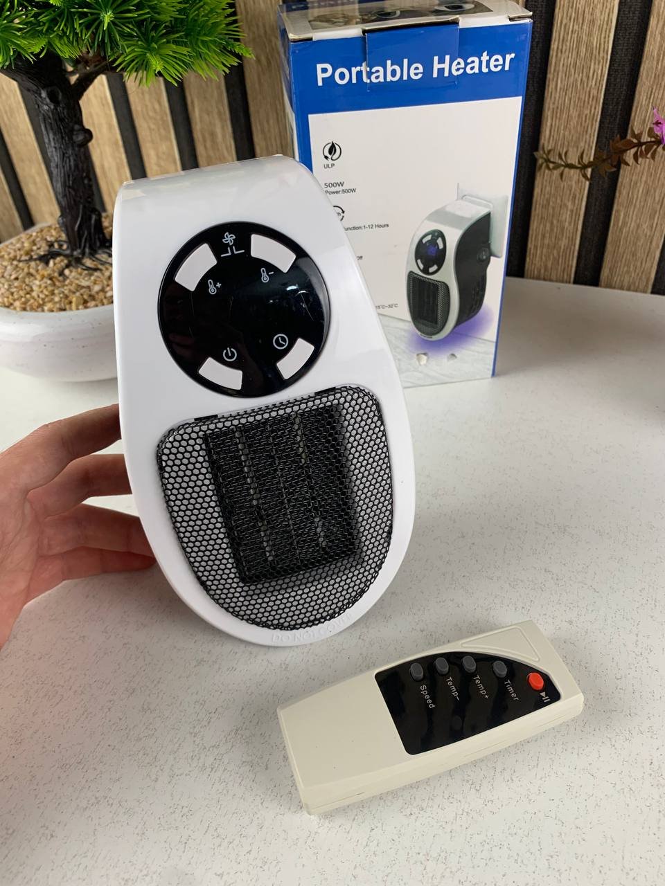 Mini Chauffage soufflant portable 500W avec télécommande – Chauffage intelligent et pratique - الصورة 4
