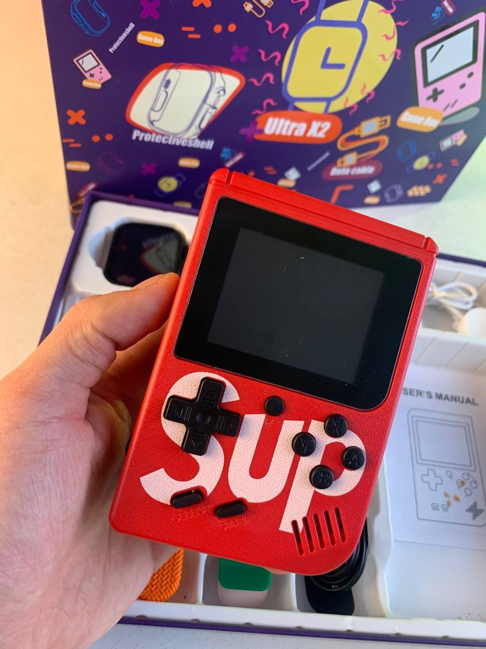 Pack 2 Smartwatch Ultra X2 avec 7 Bracelets et SUP Gamebox 400 Jeux - الصورة 8