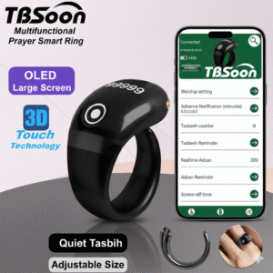 Bague intelligente de Dhikr avec écran OLED – Compteur digital rechargeable