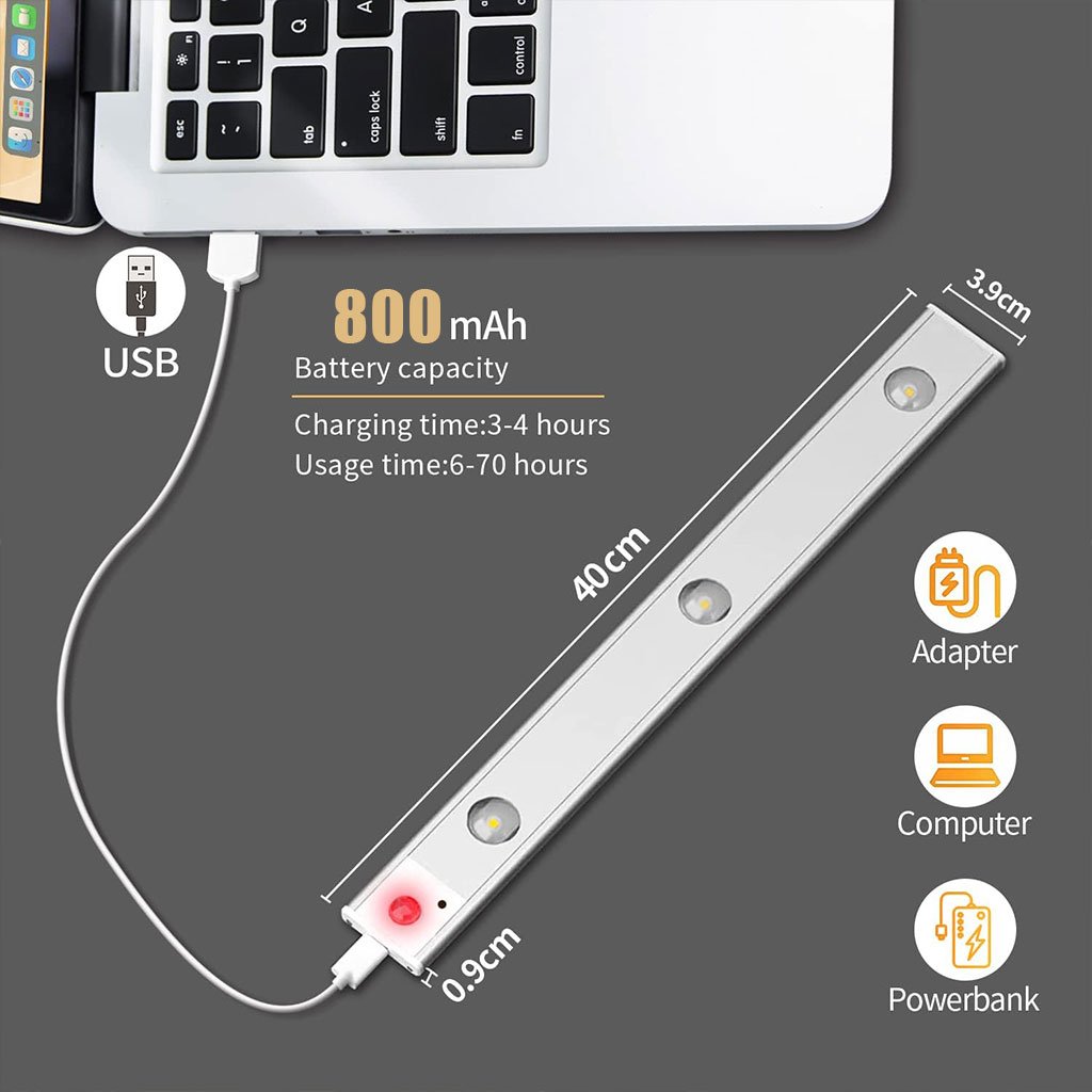 Lampe LED Rechargeable avec Détecteur De Mouvement Intérieur 3 Modes 40CM - الصورة 7