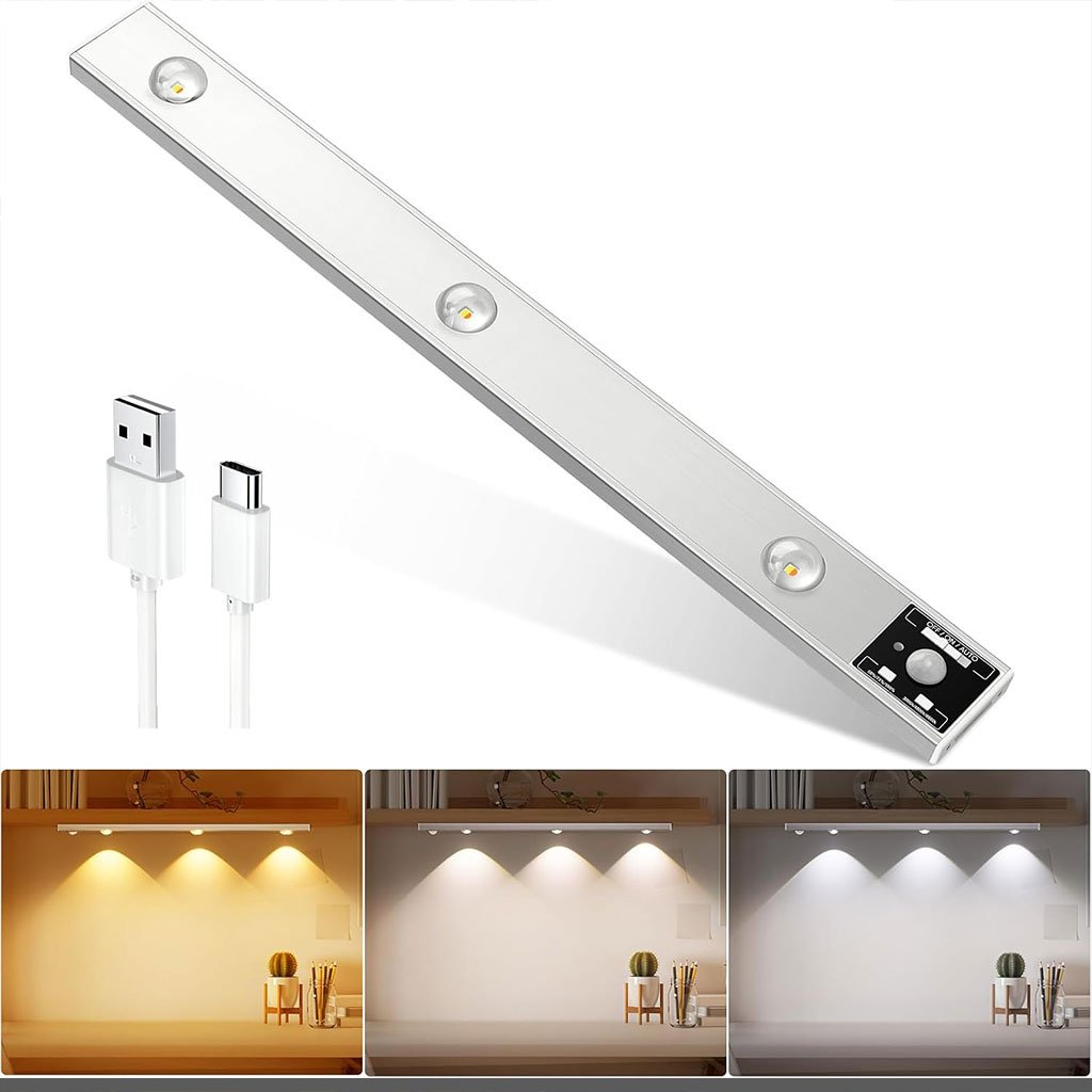 Lampe LED Rechargeable avec Détecteur De Mouvement Intérieur 3 Modes 40CM - الصورة 3