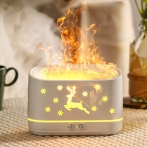 Humidificateur avec Effet Flamme et Diffuseur d’Huiles Essentielles – DHB Tech